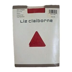 Liz Claiborne Silky Opaque Control Top Hosiery Style 843 Medium Collection Red‎